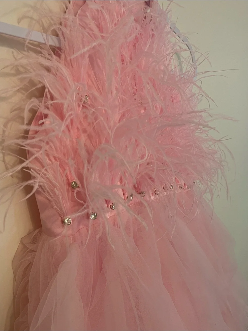 Lola + The Boys Pink Princess Feather Dress Size 8